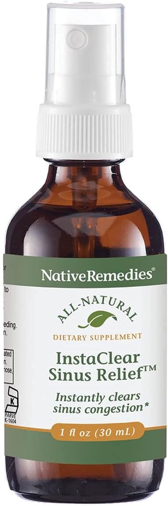 Native Remedies InstaClear Sinus Relief - Kaikki luonnon kasviperäisten lisäravinteet kirkasta, tervettä Sinusta flunssan, allergioiden tai heinänuhan aikana - 29 ml
