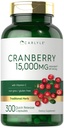 Carlyle Cranberry Pills 15000mg | 300 kapslar | Herb Extract Supplement | för kvinnor och män | med vitamin C | Non-GMO & Gluten Free