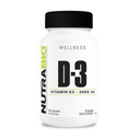 NutraBio- D-vitamiini (2000 IU), immuunituki - 90 Vihanneskapselia