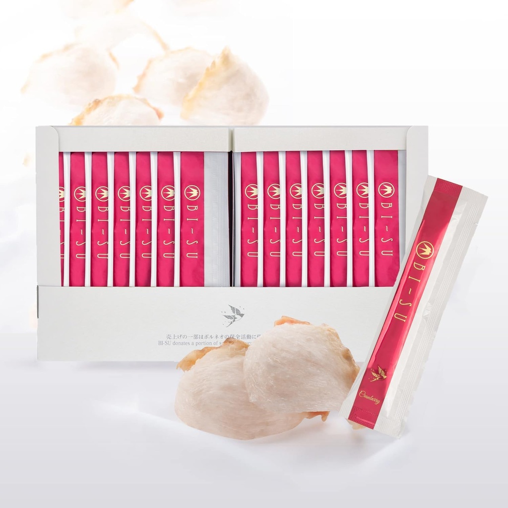 BI-SU Extract Jelly Stick ... Natural Swiftlet Nests Extract, Collagen, C-vitamiini, Japanese Skincare, Anti-Aging, Youngs Skin's Elasticity, Boosts Immune System, GI Health, Cranberry Flavor, 30 PCS