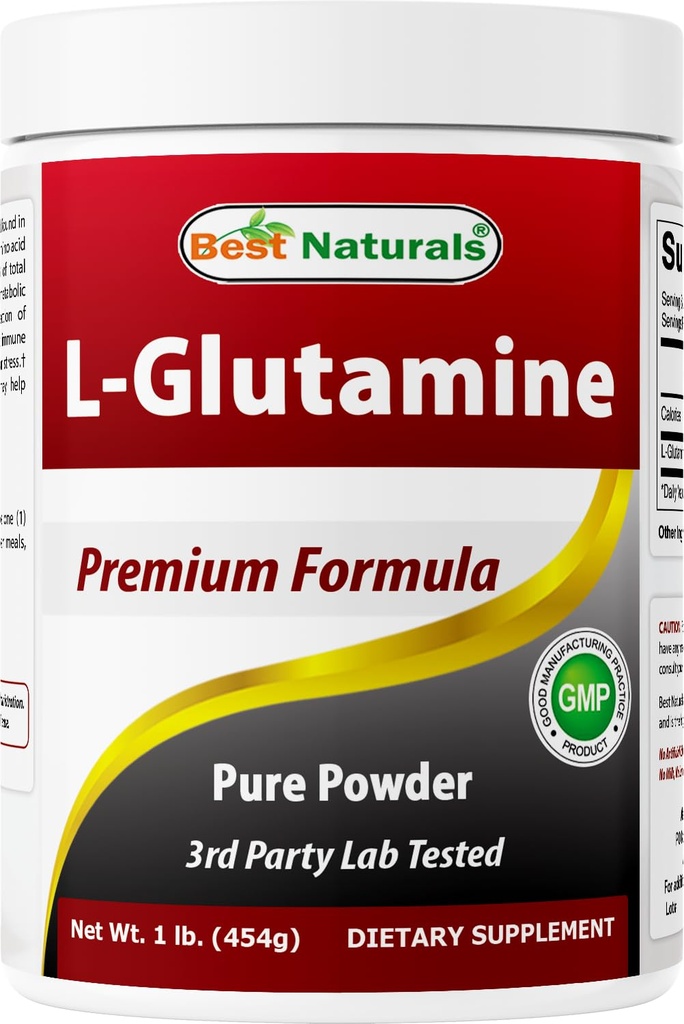 Best Naturals L-glutamine Powder - 1 punta - 100% puhdas ja ilmainen Form - Glutamiini Recovery Powder - Kliinisesti todistettu Recovery Aid for Men and Women (817716014555)