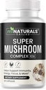 Mushroom Complex Capsule - Lion's Mane, Reishi, Cordyceps, Chaga, Turkey Tail, Maitake - Supplement Real Fruiting Body - 10 i 1