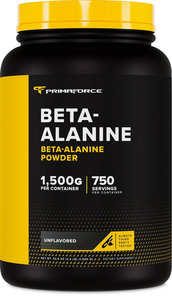 Primaforce Beta Alanine Powder, Unflavored, 1,5 kg - Gluten Free, Non-GMO Supplement för män och kvinnor