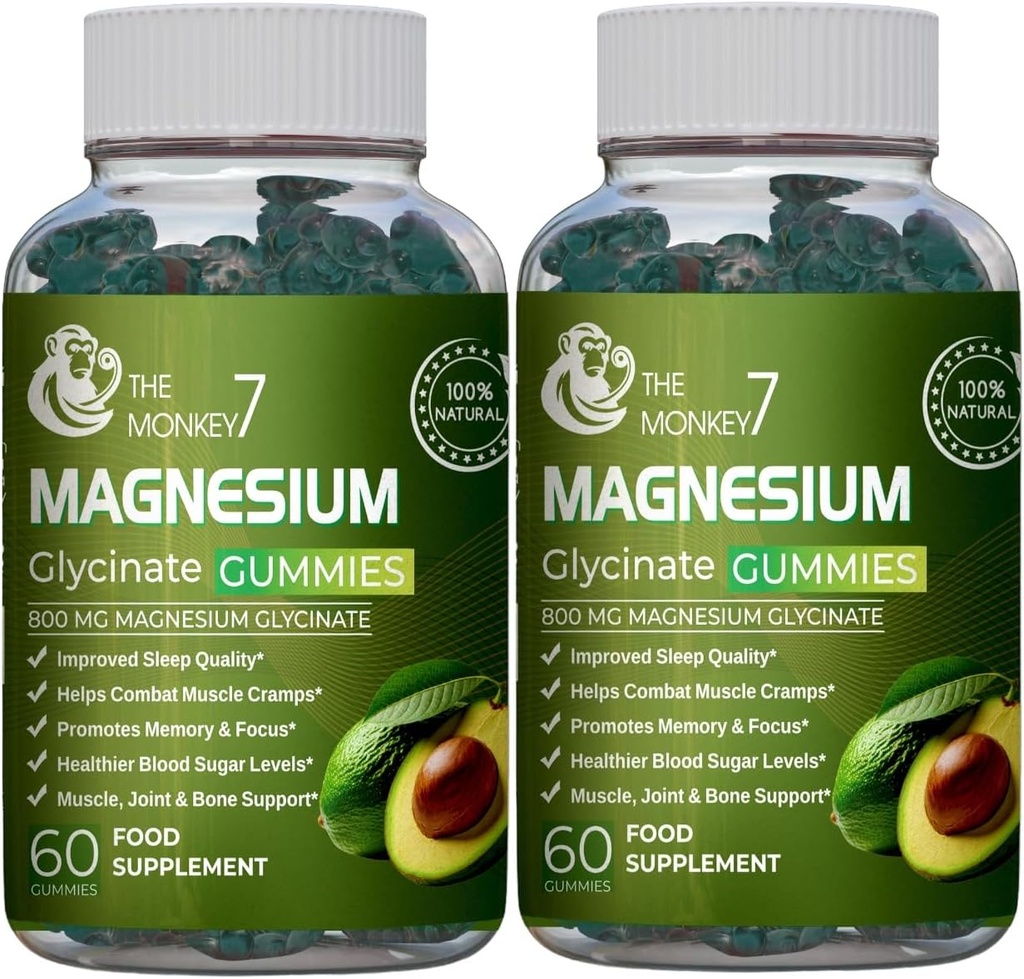Magnesium Glycinate Gummies with Ashwagandha and CQ10 Calm Magnesium Complex L-treonate Vegan non-GMO 800mg Magnesium Glycinate Gummy Magnesium Supplement - Pakkaus 2