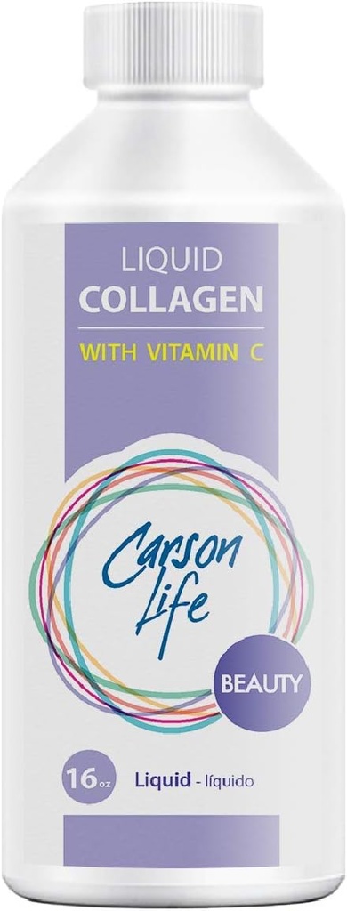Carson Life Liquid Collagen kanssa C-vitamiini - 16 Oz - anti ikääntyminen, hiusten iho ja kynnet - Immuunituki - nuorenna iho - valmistettu Yhdysvalloissa