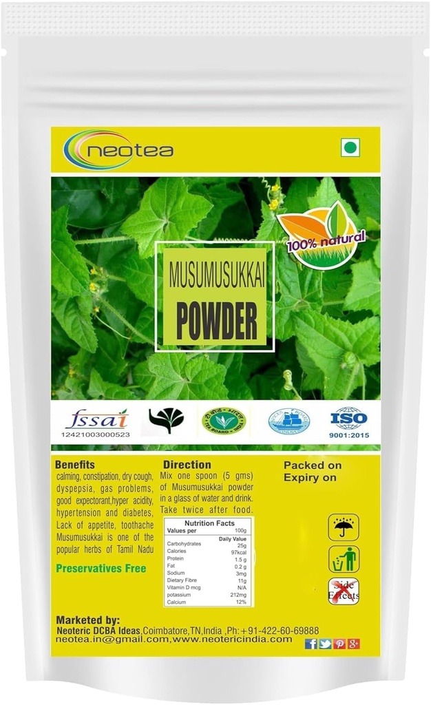 neotea Flax Musumusukkai Powder | Mukai Maderaspatana Powder 300 Gm Pack av 1 | Naturgödsel | Organisk och icke-GMO | Ayurvedisk Wellness and Health Support