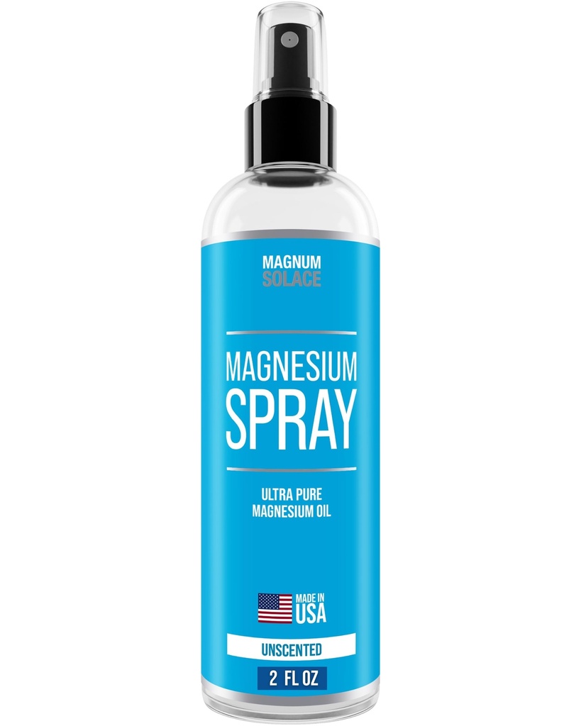 Magnesium Spray - USP Grade Pure Magnesium Oil Spray - Tillverkad i USA sedan 2008, 2 oz