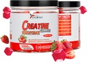 Kreatiini Monohydraatti Gummies 5000 mg sokeri ilmaista miehille ja naisille, L-Tauriini + B12-vitamiini lihasten vahvuus, lihasten rakentaja, energia Boost, Pre-Workout-lisä, mansikka, 120