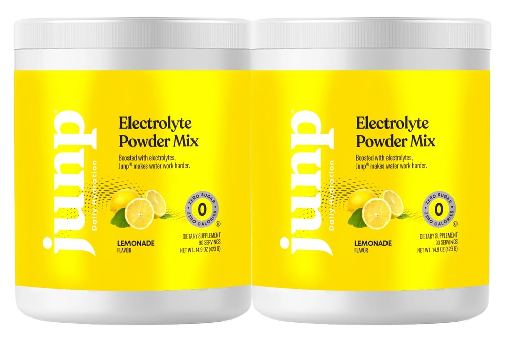 JUNP Electrolytes Powder No Sokeria Ei Karbs . Tuore puristettu sitruunajuoma Mix - Kalium ja suola Elektrolyytti Hydraation Powder Zero Calorie Sugar Free Electrolyte Powder, Keto Friendly, 180 tarjoilua