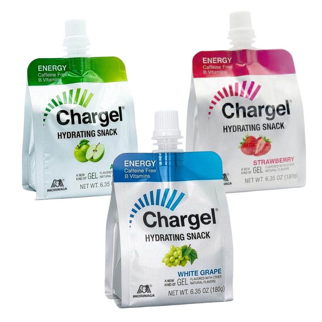 Chargel Variety Value, Kofeiini-vapaa pikaenergia Gel Running, Pyöräily, harjoittelu, patikointi Essentials naisille ja miehille, Lahjat Runners - Carbs Vitamiinit, Gluteeniton - pakkaus 18 geeliä - 6.35oz Kukin
