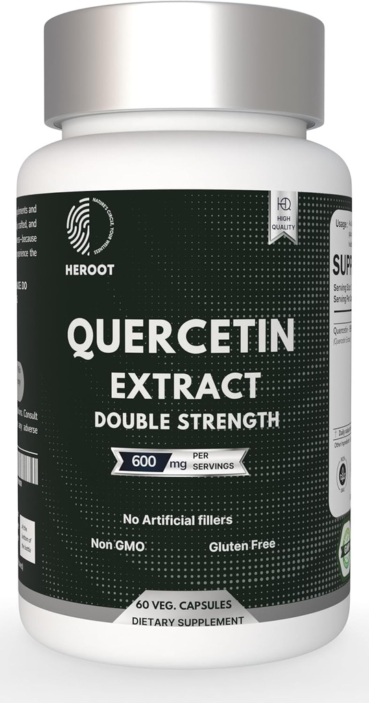 Quercetin Extract Capsules Non-GMO, Gluten-Free, Vegetarian stöder övergripande hälsostyrka energi (120 kapslar)