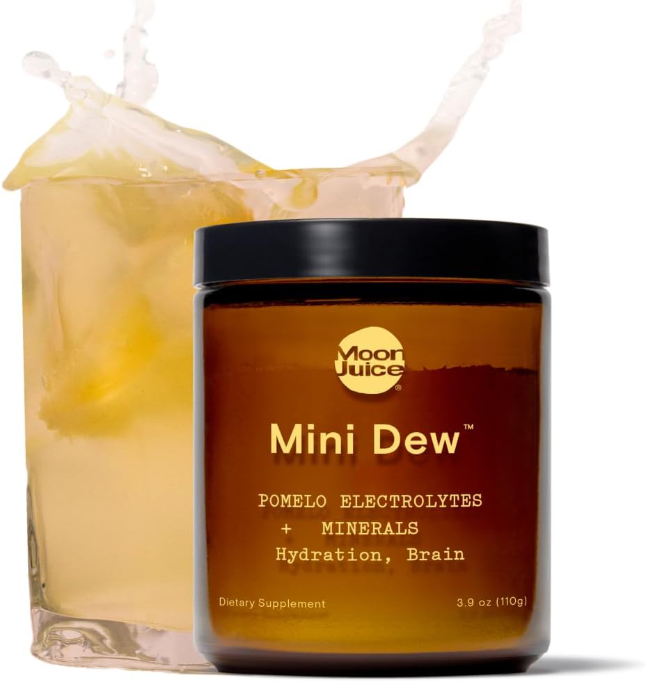 Moon Juice Mini Dew Electrolytes Powder - Sokerittomat mineraalit & Elektrolyytti Hydration Powder for Instant Hydration & Brain Support - Magnesium, kalsium, kalium, vaaleanpunainen suola, Pomelo, 30 tarjoilua