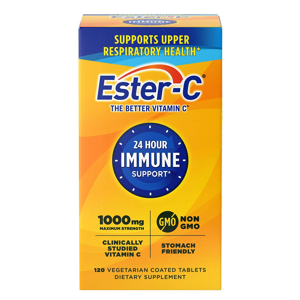 Ester- C-vitamiini C 1000 mg päällystetty tabletti, immuunijärjestelmän tehoste, vatsa- ystävällinen täydentää, 120