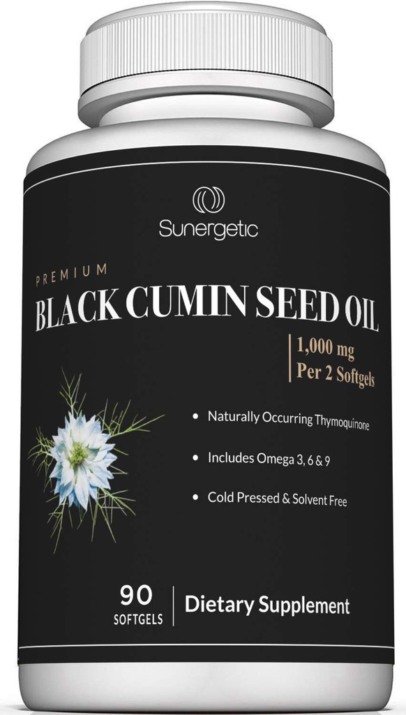 Sunergetic Premium Black Cumin Seed Oil Softgels 