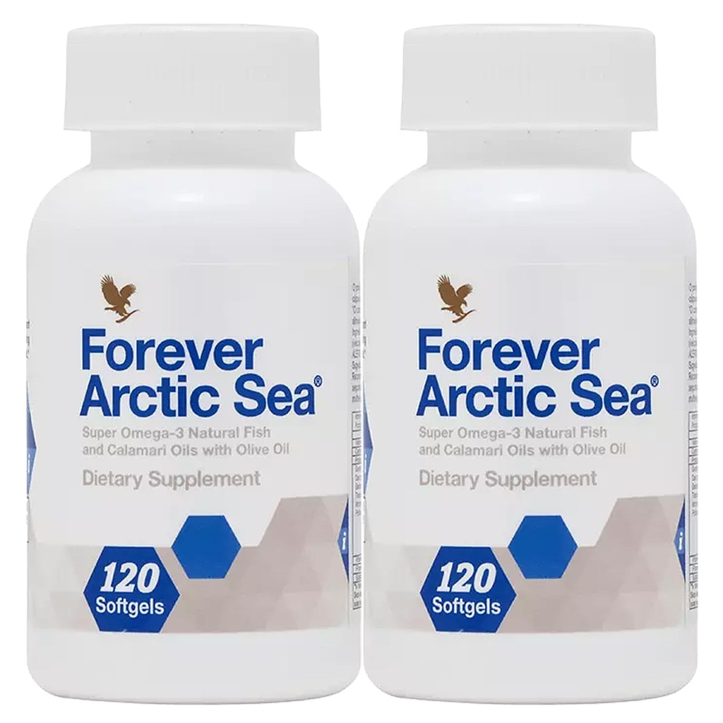 Forever Living - Arctic Sea Omega-3 Supplement - EPA ja DHA Blend for Heart, Brain and Eye Health - Gluteeniton - 240 Softgels (Pack of 2)