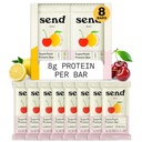 Skicka Bars Plant-Based Vegan Healthy Protein Bars, Med Gröna (Lemon Cherry, 8 Bars) - Endast verkliga ingredienser, Zero Added Sugar, Gluten-Free, Dairy-Free