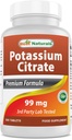 Bästa naturliga kaliumcitrat 99mg 500 tabletter - 3rd Party Lab Tested