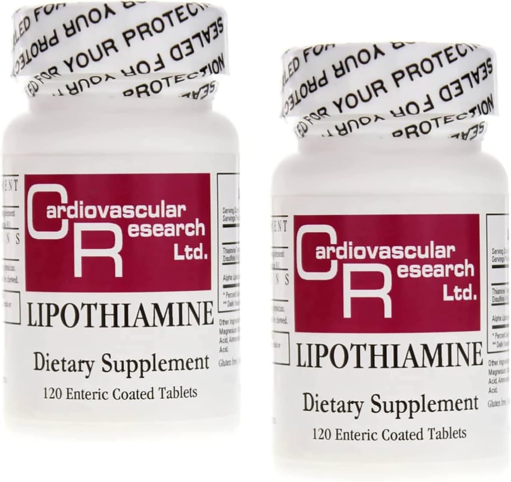 Kardiovaskulär forskning Lipothiamine B1 Supplement 240 tabletter - Vitamin B1 Nu med Alpha Lipoic Acid - 2 X 120 greve