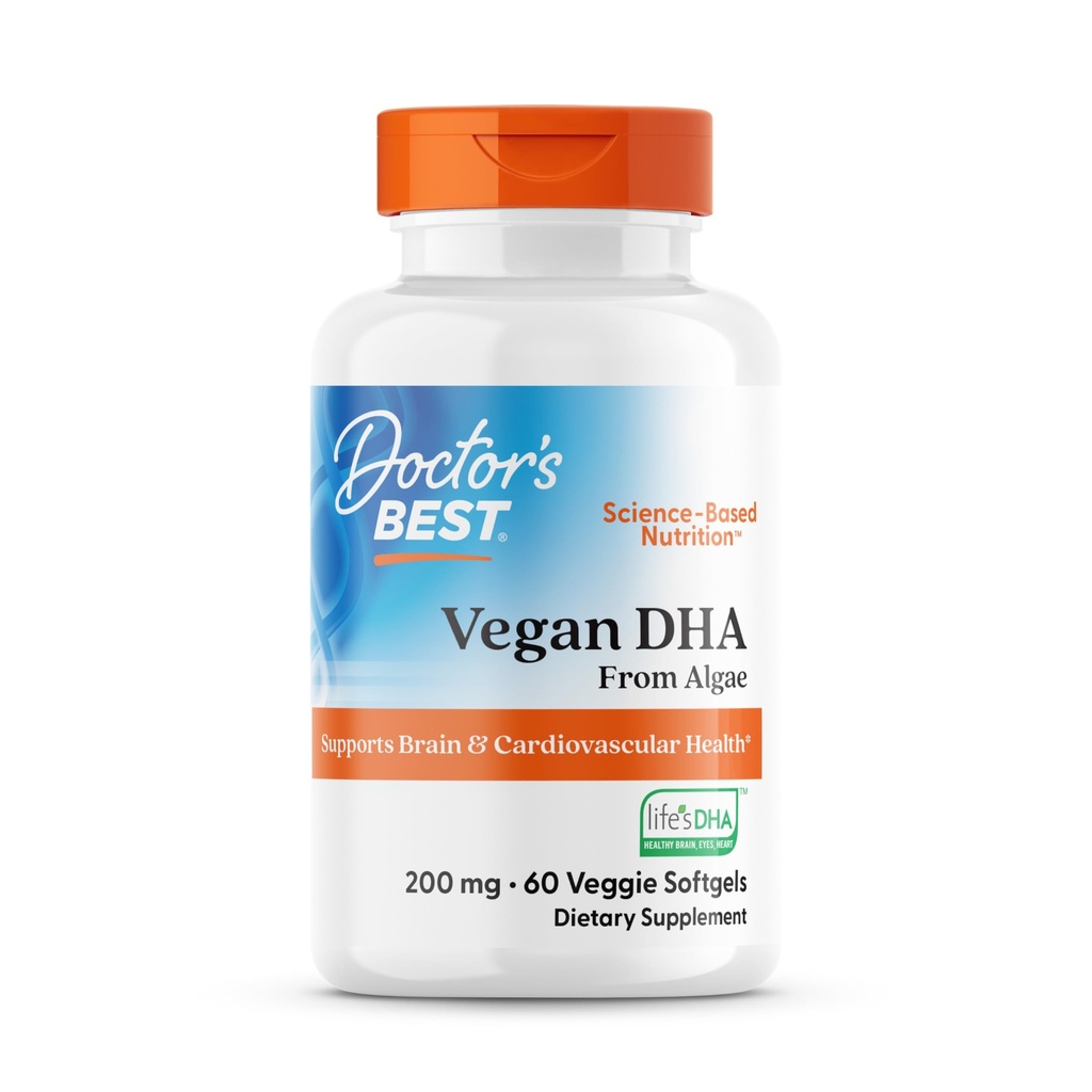 Lääkärit Paras Vegan DHA Algae, Tukee aivojen ja kardiovaskulaarinen terveys, ei-GMO, Gluteeniton, Soijaton, Vegan 60 Kasvis Pehmeät
