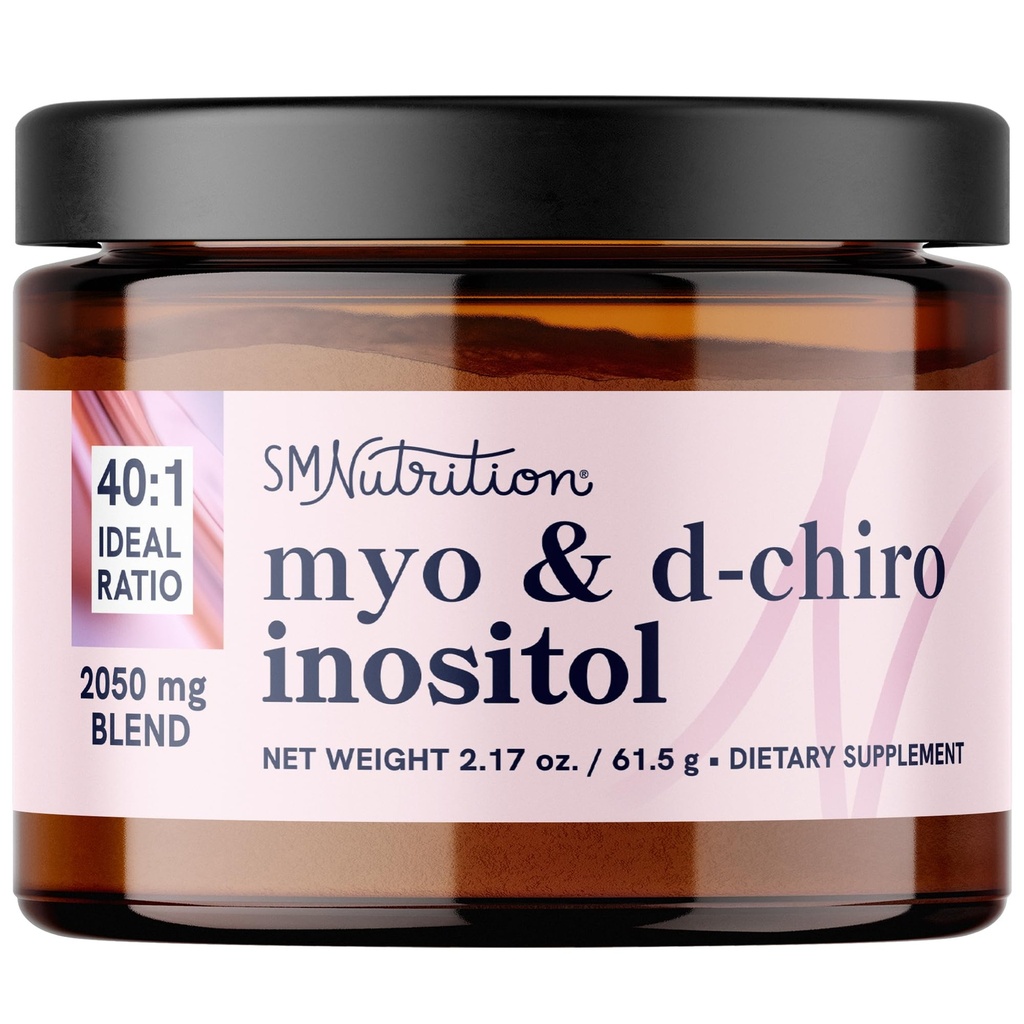 Myo-Inositol & D-Chiro Inositol Powder | Hormonbalans för kvinnor | Ideal 40:1 Ratio | Myo 2000mg, D Chiro 50mg | Regulera menstruationscykel och stöd Ovarian Health | 30 portioner, 2,17 uns.