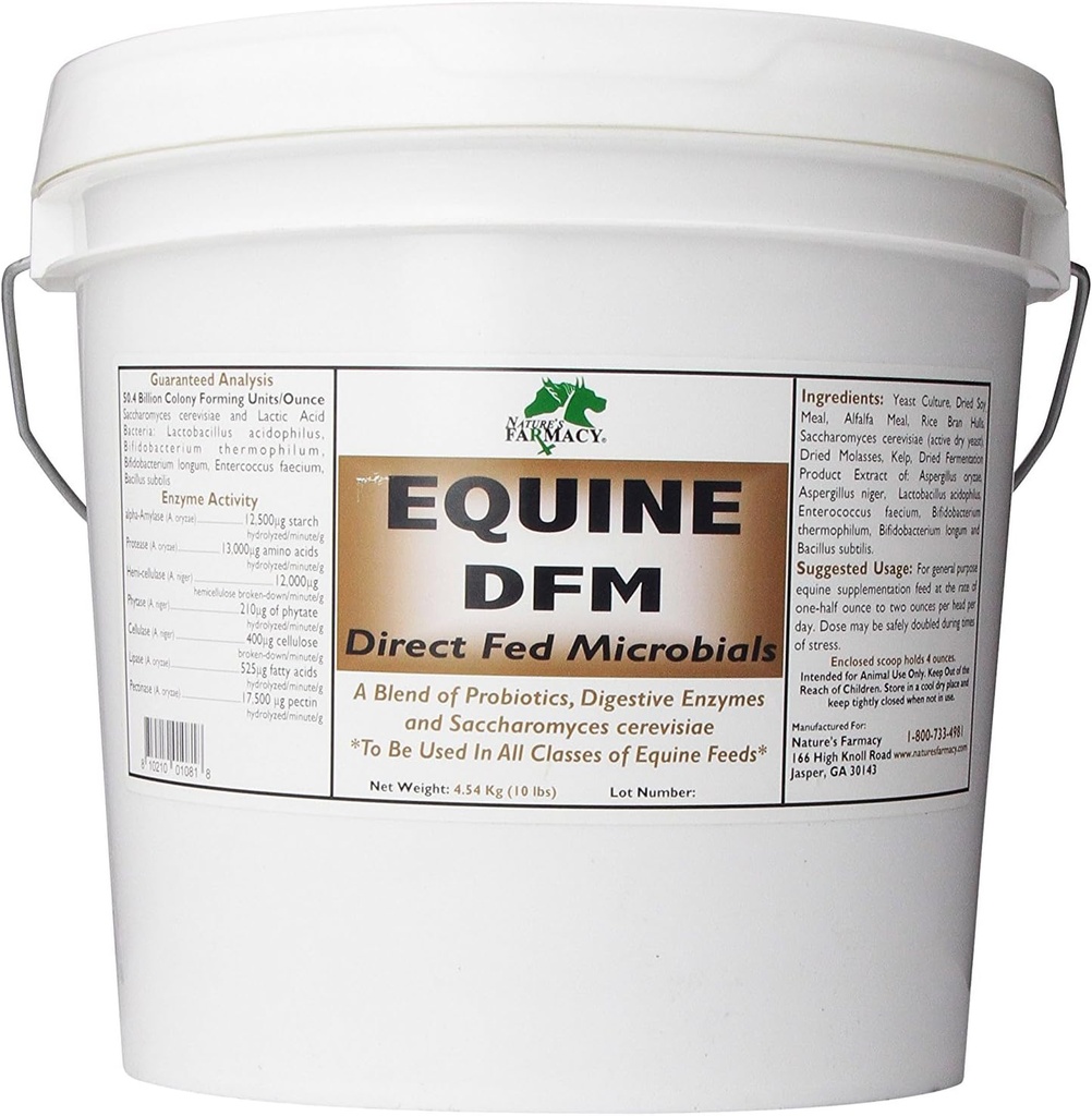 Nature's Farmacy Equine DFM (Direct Fed Microbial) Live Probiootit, Entsyymit 50 miljardia PMY Ounce (5 punta)