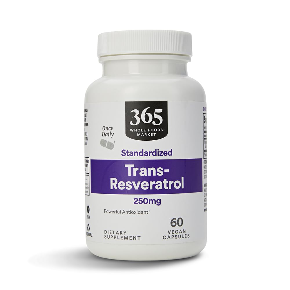 365 asiakas Whole Foods Market, Transresveratrol 250Mg, 60 kasviskapselia