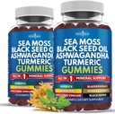 Sea Moss Gummies, Sea Moss, Black Seed, Ashwagandha, Turmeric, Manuka Honey, ACV, Voikukka, Black Pepper, Black Pepper, Burdock, Blackderwrack, Vegan - 120 Count