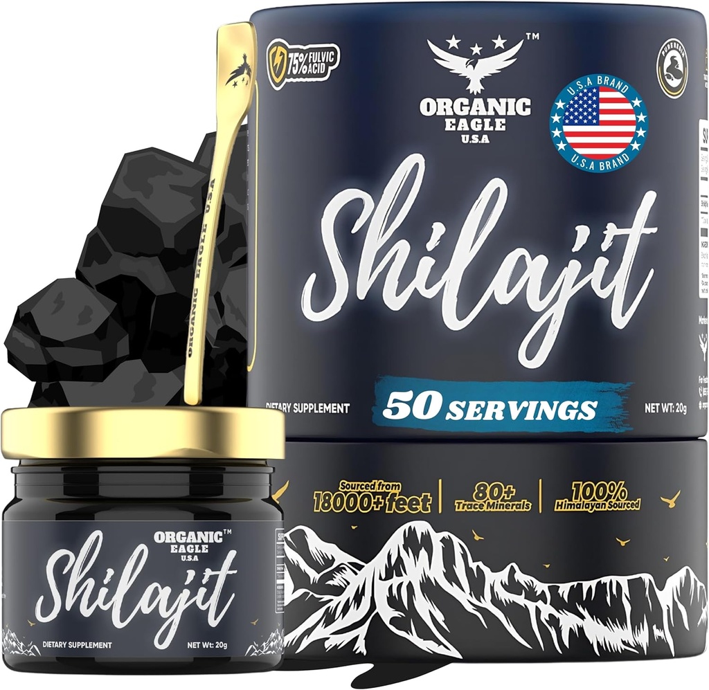 Himalayan Organic Shilajit ... 50 Servings ... Natural Energy and Immunity Booster for men & women with 80+ Essential Trace Minerals & 75%+ Fulvic Acid ... 100% Pure ...