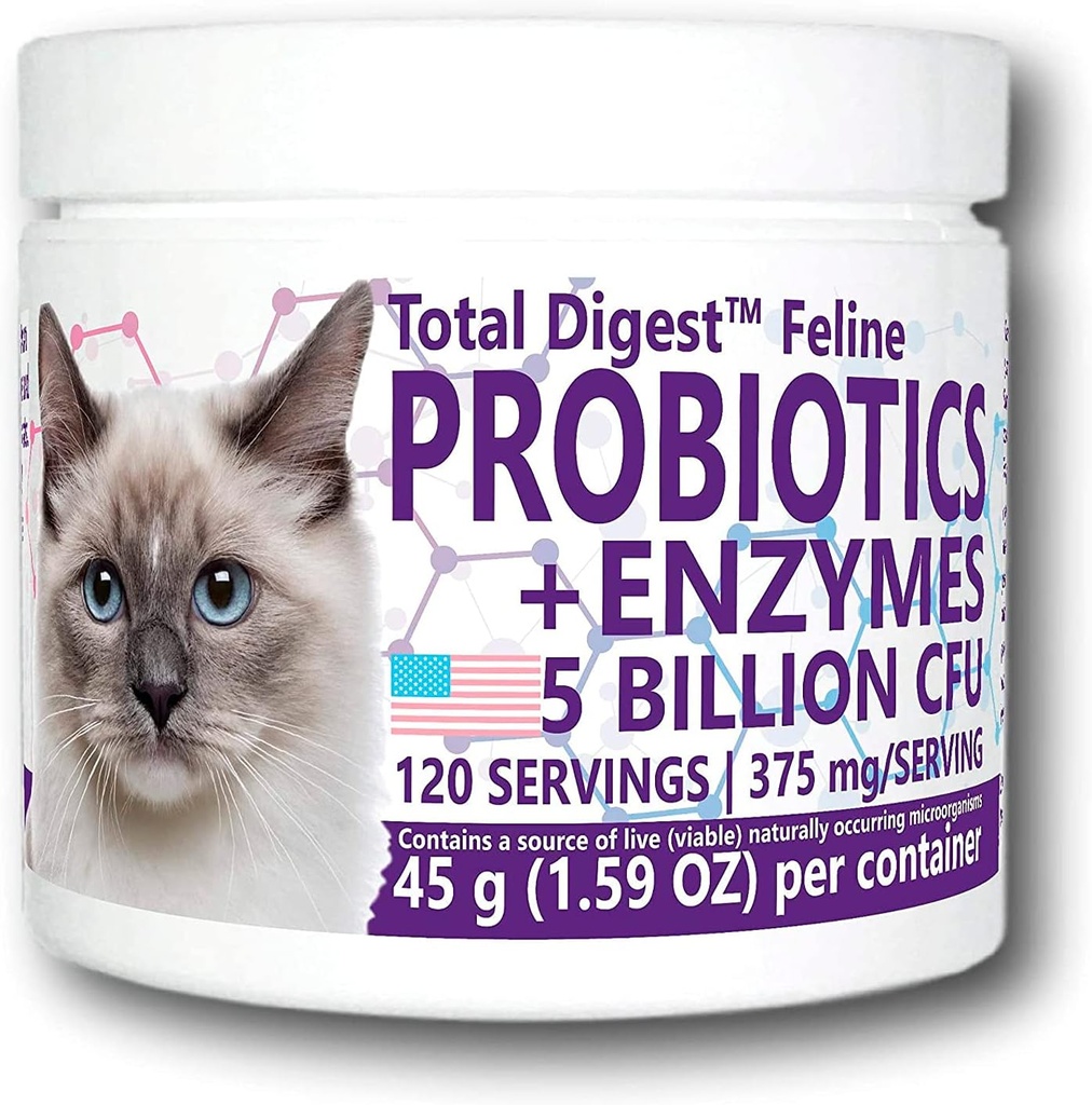Total DigestTM Feline Probiootit ja Entsyymit, Kaikki luonnolliset digestiivinen järjestelmä ravintolisä Formula Kissojen (120 Servings)