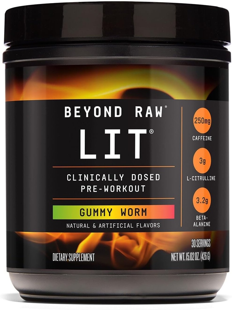 Beyond Raw LIT Pre-Workout - Gummy Worm (30 palvelinta)
