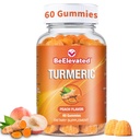 Curcumin Turmeric Gummies - Extra styrka 2000mg 8:1 Extrahera gummies med svartpeppar & Ginger - Vegan Non-GMO Joint Support Chewables - Peach Flavor, 60 Count