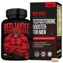 ONL Red Wolf Testosteron Booster for Men - Ultimate Mäns Supplement for High Potency Endurance, Energy & Strength - Testosteron Supplement för Män - w / Thongkat Ali Male Enhancement - 30 Ct