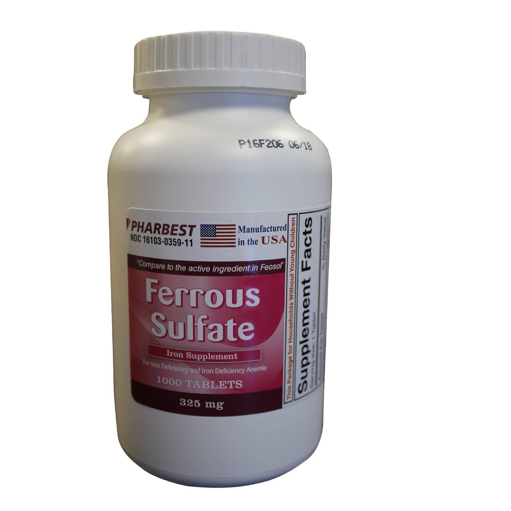 Ferrous Sulfate 325 mg tabletit, 1000