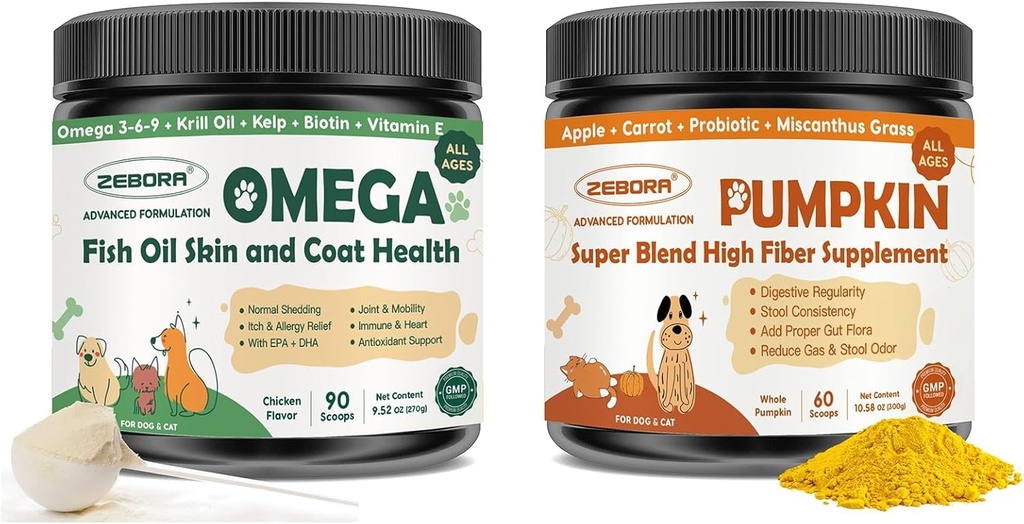 ZEBORA Pumpkin för hundar, Omega 3 fiskolja för hundar