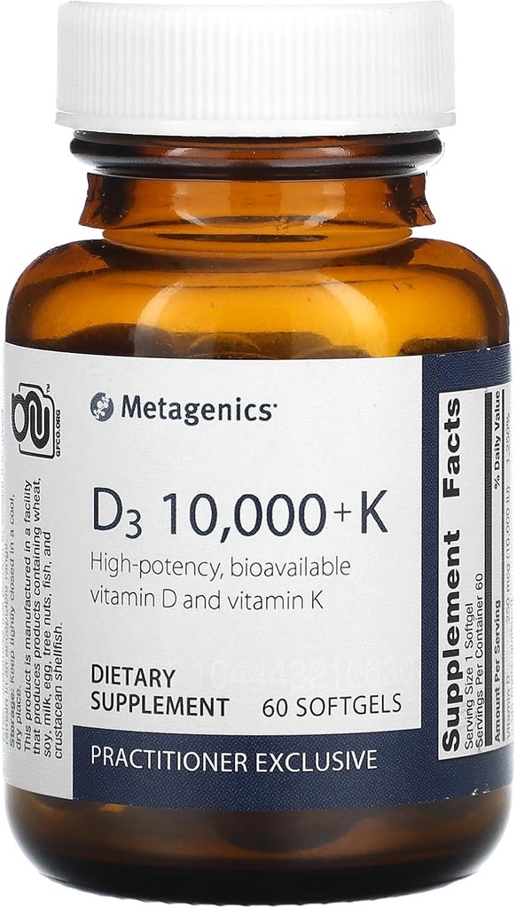 Metageenit D3 10 000 K2 pehmeällä geelillä, 60