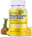 Magnesium Glycinate Gummies 1000 mg, sokeriton magnesium Kaliumlisät puristaa aikuisille L-treonaatti uneen, kehon tuki ja rentoutuminen,90 Mango Ananas Gummies