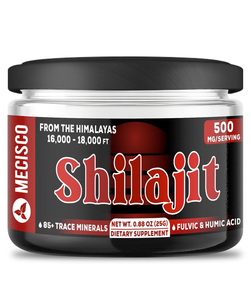 25g Shilajit Pure Himalayan Organic - Shilajit Harsin sisältää luonnon Fulvic, Hummerihappo & 85+ Trace Minerals - Tuki energiantuotantoon, aivojen terveyteen, immuunijärjestelmän ja kehon tasapaino