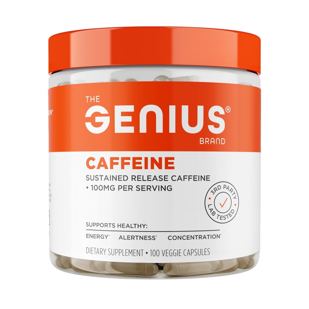 Nerokas kofeiini - Pitkäikäinen mikrokapseloitu kofeiini pillereitä Smooth, Long-Last Energy & Focus - Ei Jitters tai Crash - 100 mg per kapseli - 100 tarjoilut - Luonnollinen suorituskyky Booster