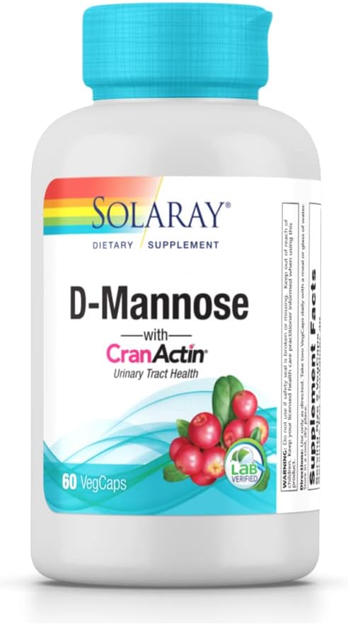 Solaray D-Mannose ja CranActin - 60 kasvissyöjäkapselia