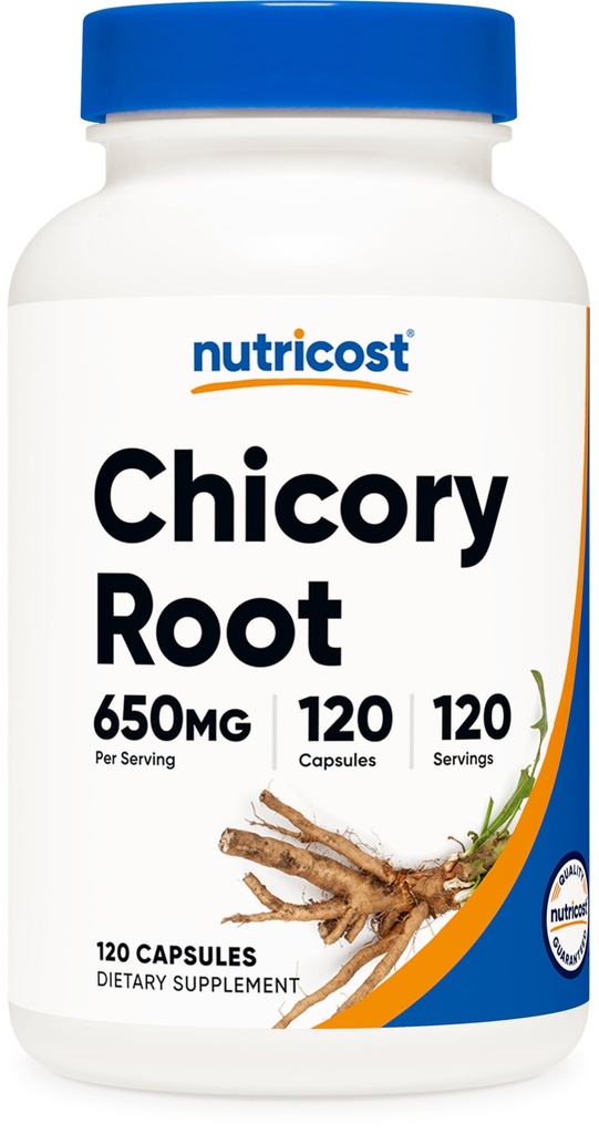 Nutricost Chicory Root 650mg Per Capsule - 120 växtbaserade kapslar, icke-GMO, Gluten Free