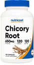 Nutricost Chicory Root 650mg per kapseli - 120 Plant-Baseed Capsules, non-GMO, Gluteeniton