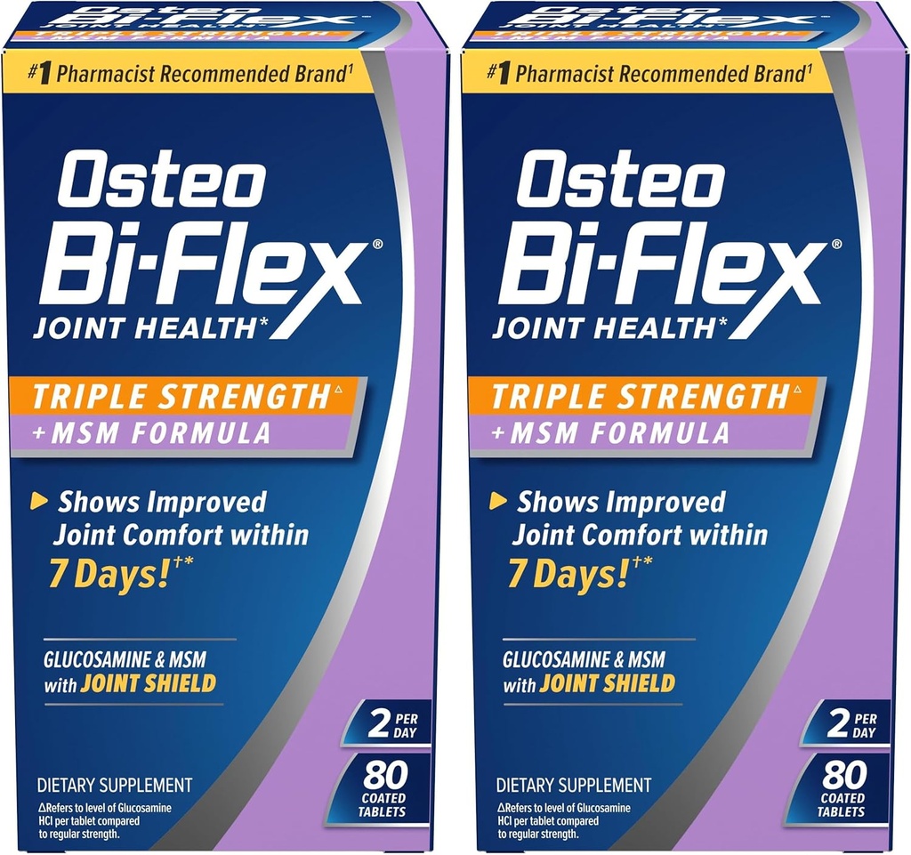 Osteo Bi-Flex Triple Strength(5), MSM, Glukosamiini Joint Health Supplement, päällystetty tabletti, 80