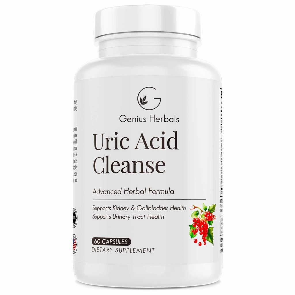 Uric Acid Cleanse - Stöder njure, lever, Gallbladder & Urinary Tract Health, Advanced Herbal Formel - 60 kapslar