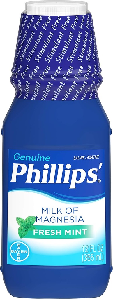 Phillips' Mjölk av Magnesia Laxative, Fresh Mint, 12 Fl Oz (Pack of 2)