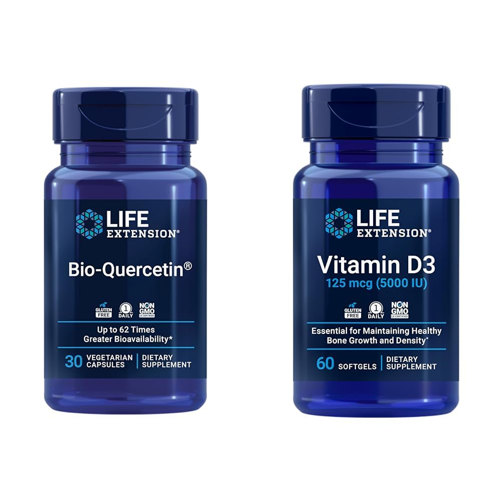 Life Extension Bio- Quercetin Immuno & Heart Health Antioksidantti 30 kapselia + D3-vitamiini 5000 IU 60 Softgels