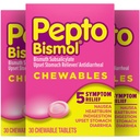 Pepto Bismol pureskeltavat tabletit pahoinvointiin, närästykseen, ruoansulatushäiriöön, vatsavaivat ja ripulin hoitoon, alkuperäinen maku, 90 yhteensä (3 pakkausta 30)
