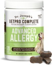 VetPro Advanced Allergy and Itch Support for Dogs - Stöder säsongsallergier, Itchy Skin, & Immunity - Förbättrad med laxolja, probiotika och Colostrum för allergier, immunstöd, & Gut Health