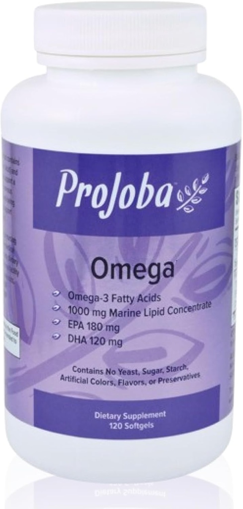 Youngevity Projoba OmegaTM - 1000 mg Omega-3 - Korkea teho - 180 EPA & 120 DHA edistää aivojen ja sydämen terveyttä -120 Softgels (paketti 2)