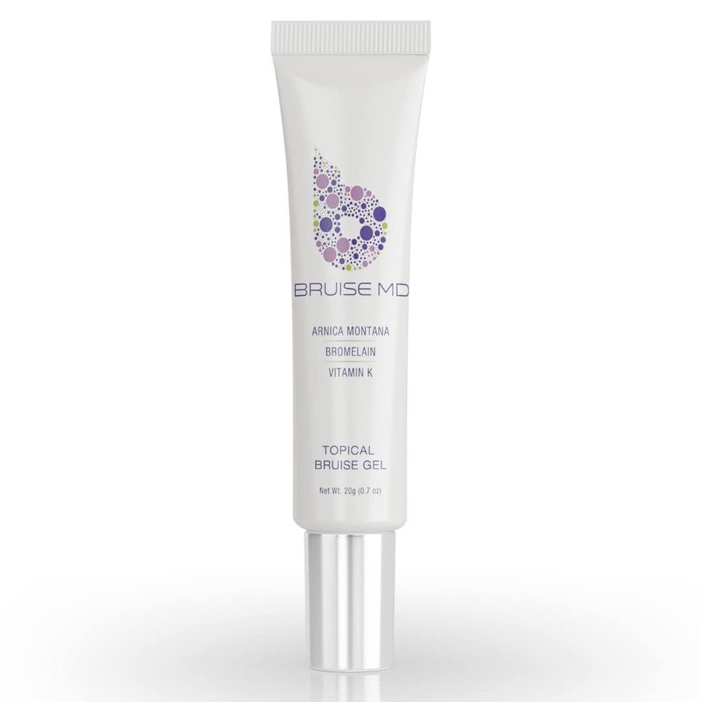 Aihekohtainen geeli mustelmia ja turvotusta varten, 20% Arnica, bromaiini, 2% K-vitamiinioksidia, 20 g (0,7 fl oz)
