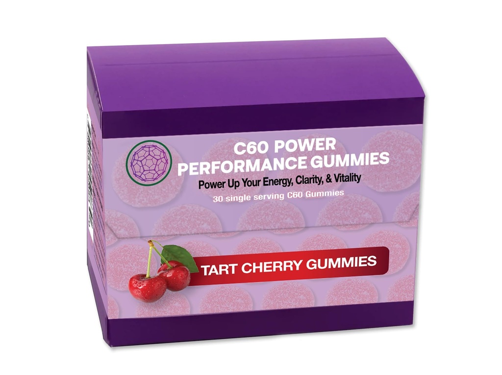 C60 Power C60 Gummies - Natural Wellness Support för män och kvinnor, 99,99% Pure Sublimated Carbon Fullerenes, främjar energi, mental klarhet och uthållighet - 30 greve